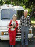 Gretha and John, my parents in front of the camper